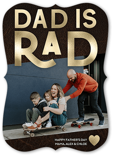 Raddest Dad Father's Day Card, Brown, 5x7, Matte, Signature Smooth Cardstock, Bracket
