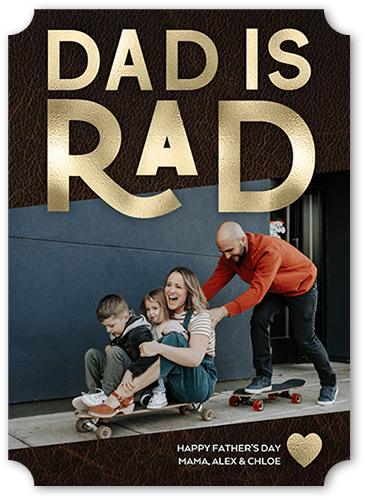 Raddest Dad Father's Day Card, Brown, 5x7, Matte, Signature Smooth Cardstock, Ticket