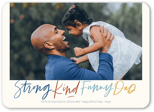 Kind Words Dad Father's Day Card, White, 5x7 Flat, 100% Recycled Cardstock , Rounded