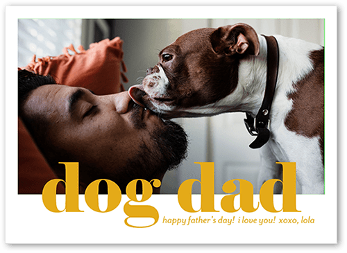 Dog Dad Father's Day Card, White, 5x7, Pearl Shimmer Cardstock, Square