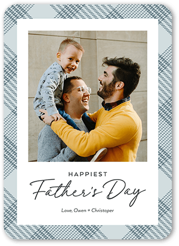 Hemmed Border Father's Day Card, Grey, 5x7 Flat, Matte, Signature Smooth Cardstock, Rounded