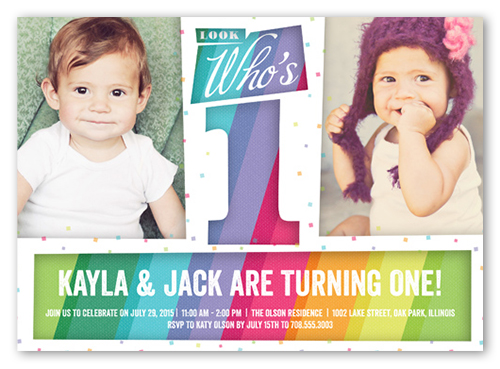 old year wording 3 birthday Invitation Shutterfly One Who's  Twin Birthday Look