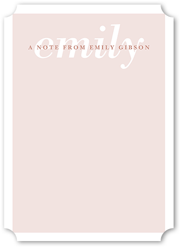 Simple Memo Personal Stationery, Pink, 5x7, Matte, Signature Smooth Cardstock, Ticket