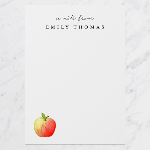 Small Icon Personal Stationery, Red, 5x7 Flat, 100% Recycled Cardstock , Square