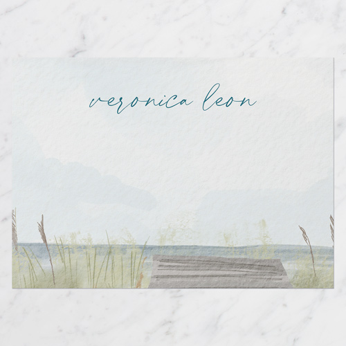 Lake Day Personal Stationery, Blue, 5x7 Flat, Pearl Shimmer Cardstock, Square