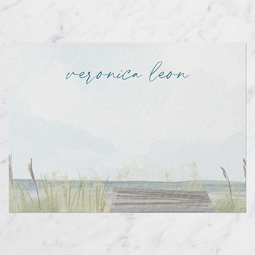 Lake Day Personal Stationery, Blue, 5x7 Flat, Luxe Double-Thick Cardstock, Square