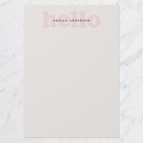 Direct Hello Personal Stationery, Pink, 5x7 Flat, Luxe Double-Thick Cardstock, Square