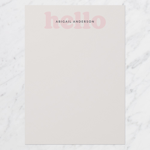 Direct Hello Personal Stationery, Pink, 5x7 Flat, Matte, Signature Smooth Cardstock, Square