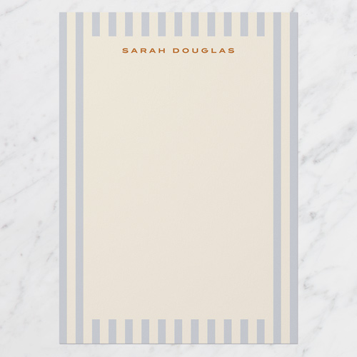Vertical Stripes Personal Stationery, Blue, 5x7 Flat, Luxe Double-Thick Cardstock, Square