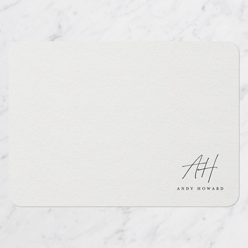Textured Initials Personal Stationery, Rounded Corners