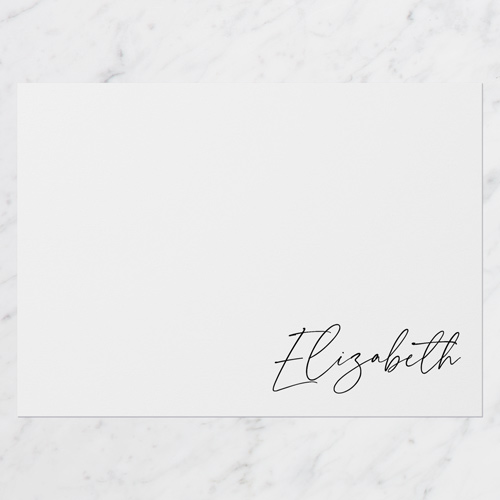 Script Signature Personal Stationery, White, 5x7 Flat, Luxe Double-Thick Cardstock, Square
