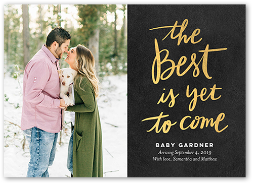 The Best Pregnancy Announcement, Black, Luxe Double-Thick Cardstock, Square