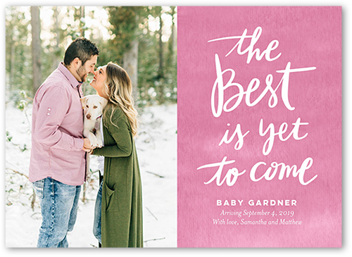 The Best Pregnancy Announcement, Pink, 100% Recycled Cardstock , Square