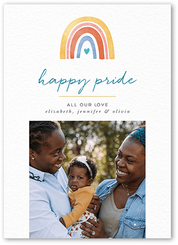 Rainbow Pride Pride Month Greeting Card, White, 5x7, Standard Smooth Cardstock, Square