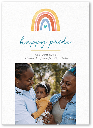 Rainbow Pride Pride Month Greeting Card, White, 5x7 Flat, 100% Recycled Cardstock , Square, White