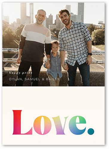 Sheer Love Pride Month Greeting Card, Beige, 5x7 Flat, Luxe Double-Thick Cardstock, Square