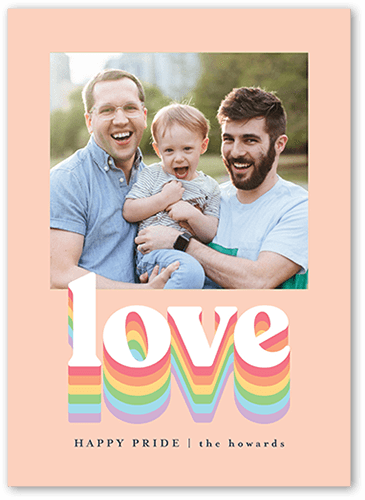 Love Rainbow Pride Month Greeting Card, Beige, 5x7 Flat, Standard Smooth Cardstock, Square