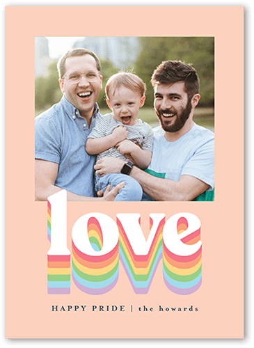 Love Rainbow Pride Month Greeting Card, Beige, 5x7 Flat, Luxe Double-Thick Cardstock, Square, Fair Weather