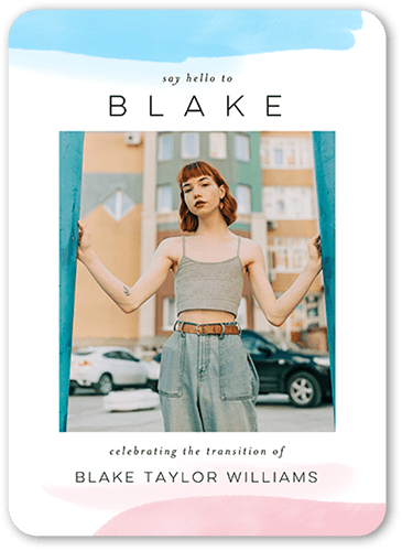 Brilliant Brushstrokes Pride Month Greeting Card, White, 5x7 Flat, Matte, Signature Smooth Cardstock, Rounded, White