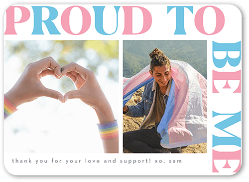 Proud Pastels Pride Month Greeting Card, Rounded Corners