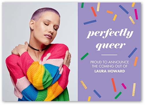 Perfectly Queer Pride Month Greeting Card, Purple, 5x7 Flat, 100% Recycled Cardstock , Square
