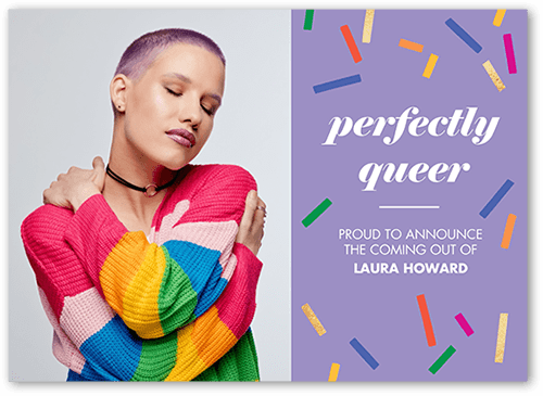 Perfectly Queer Pride Month Greeting Card, Purple, 5x7 Flat, Luxe Double-Thick Cardstock, Square