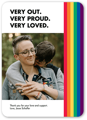 Very Proud Pride Month Greeting Card, White, 5x7 Flat, Standard Smooth Cardstock, Rounded, White