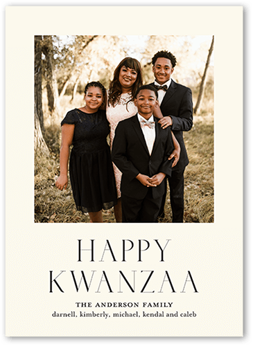 Simple Enjoyment Kwanzaa Card, Beige, 5x7 Flat, Kwanzaa, Matte, Signature Smooth Cardstock, Square, Cream