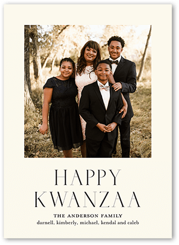 Simple Enjoyment Kwanzaa Card, Beige, 5x7 Flat, Kwanzaa, Standard Smooth Cardstock, Square