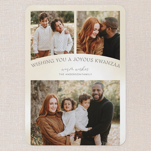 Arch Wishes Kwanzaa Card, Beige, 5x7 Flat, Kwanzaa, Matte, Signature Smooth Cardstock, Rounded, Cream