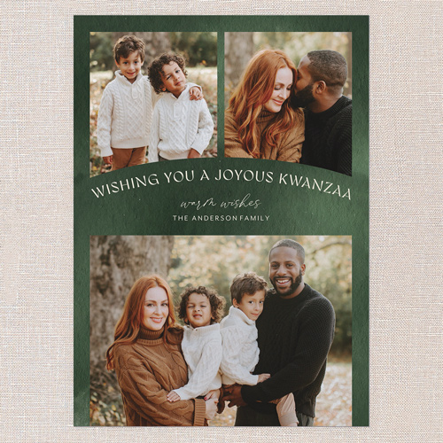 Arch Wishes Kwanzaa Card, Green, 5x7 Flat, Kwanzaa, Standard Smooth Cardstock, Square, Pine Grove