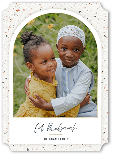 Modern Arch Eid Card, White, 5x7 Flat, Matte, Signature Smooth Cardstock, Ticket