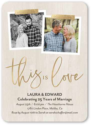 Anniversary Of Love  Wedding Anniversary Invitation, Beige, 5x7 Flat, Matte, Signature Smooth Cardstock, Rounded