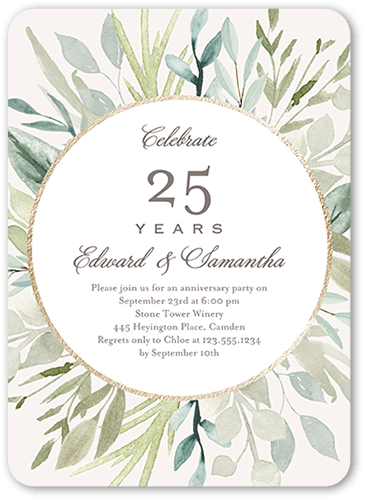 Celebrate All The Years Wedding Anniversary Invitation, White, 5x7, Matte, Signature Smooth Cardstock, Rounded