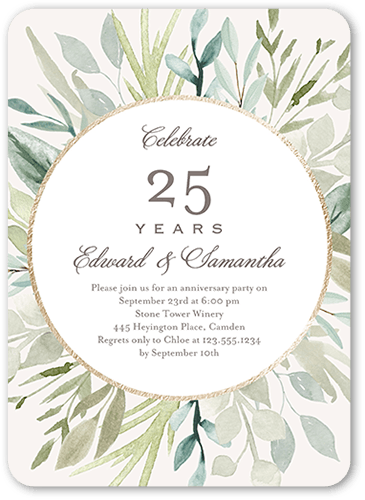 Silver Anniversary Invitations