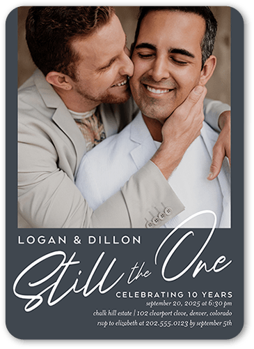Still The One Wedding Anniversary Invitation, Gray, none, 5x7 Flat, Matte, Signature Smooth Cardstock, Rounded