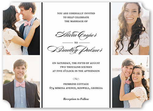 Captivating Elegance Wedding Invitation, White, White, Pearl Shimmer Cardstock, Ticket