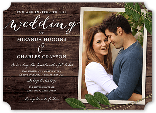 Ingrained Love Wedding Invitation, Brown, White, Pearl Shimmer Cardstock, Ticket