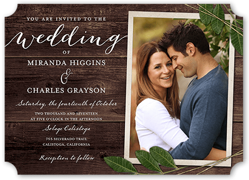 Ingrained Love Wedding Invitation, Brown, 100% Recycled Cardstock , Ticket