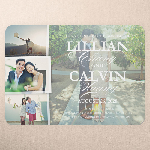 Picture Perfect Couple Wedding Invitation, Green, Matte, Signature Smooth Cardstock, Rounded