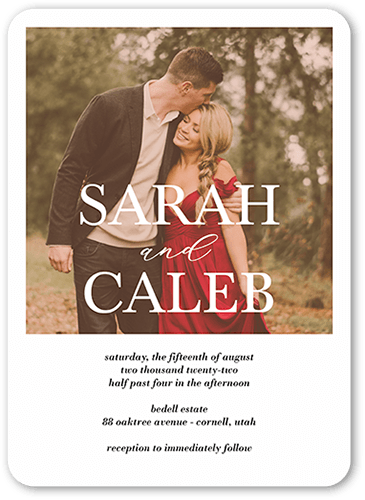 Brilliant Overlay Wedding Invitation, none, Beige, 5x7 Flat, Matte, Signature Smooth Cardstock, Rounded, Pueblo