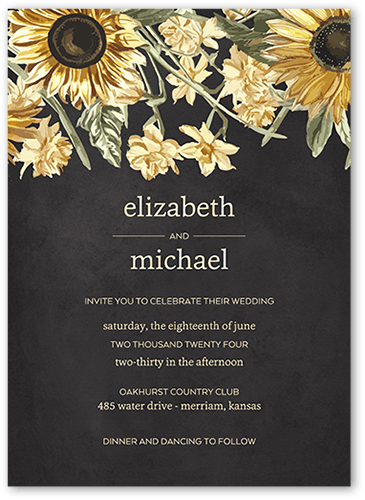 Forever Sunny Wedding Invitation, Grey, 5x7 Flat, Standard Smooth Cardstock, Square, Charcoal