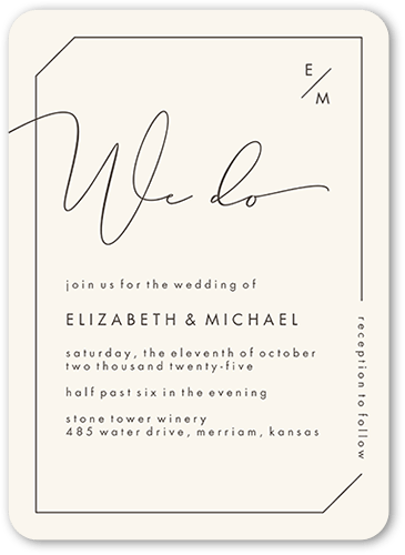 Modern Beige Wedding Invitations