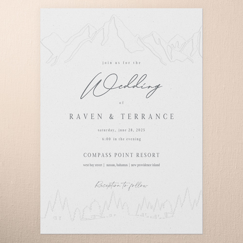 Regional Icons Wedding Invitation, White, 5x7 Flat, Luxe Double-Thick Cardstock, Square, White