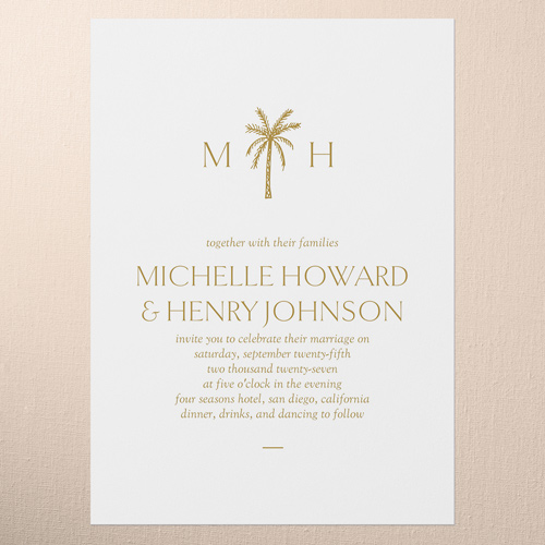 Editable Icon Wedding Invitation, Yellow, 5x7 Flat, Write Your Own Greeting, Pearl Shimmer Cardstock, Square