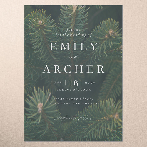 Leafy Lush Wedding Invitation, Brown, 5x7 Flat, Matte, Signature Smooth Cardstock, Square, Brown