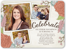 stunning florals birthday invitation 6x8 flat