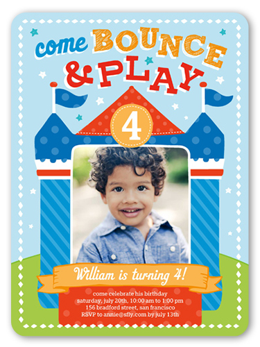 Bounce House Fun 6x8 Boy Birthday Invitations Shutterfly