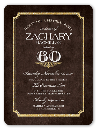 Sample Invitation Card For 60th Birthday