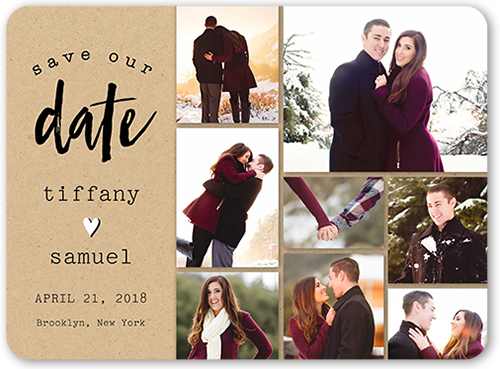 Our Journey Save The Date, Beige, 6x8 Flat, 100% Recycled Cardstock , Rounded, Latte